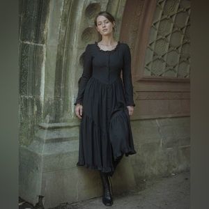 New Of Her Own Kind Juliette dress black silk noil small